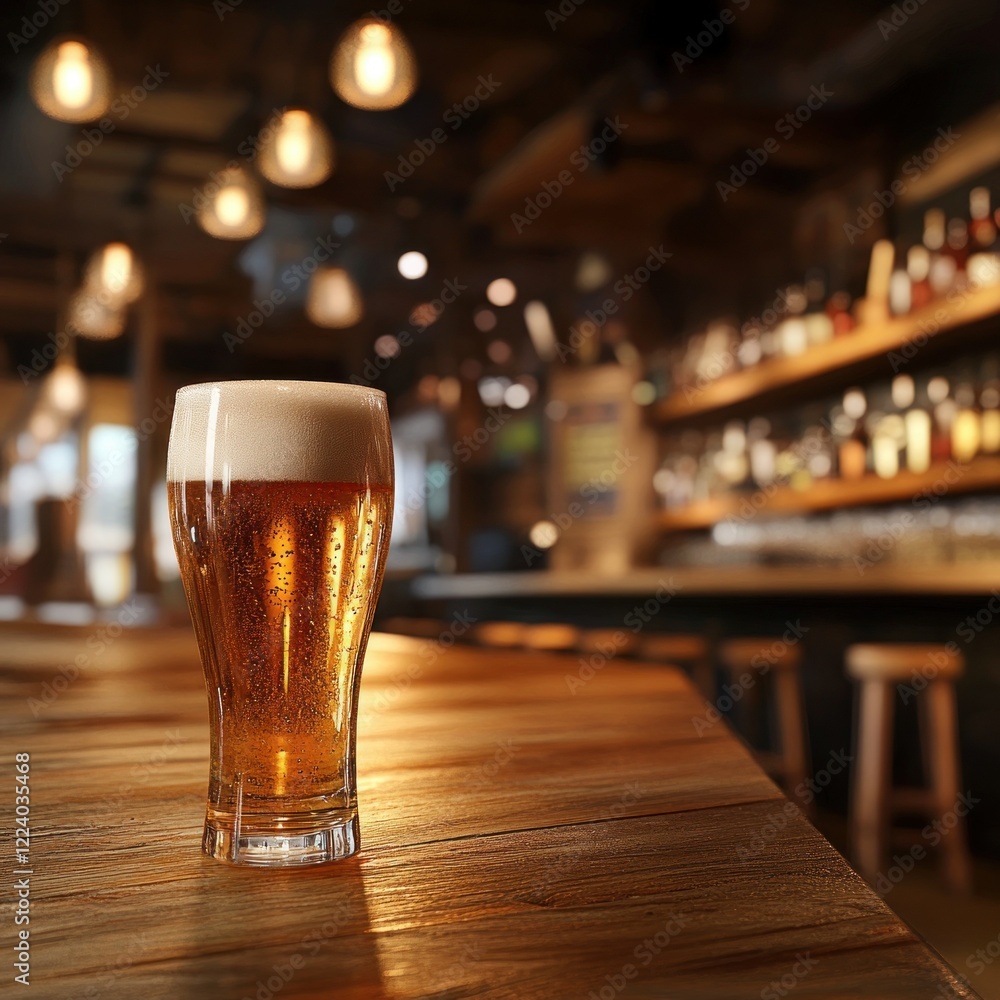 A Pint of Beer in a Cozy Pub A Pint of Beer in a Cozy Pub