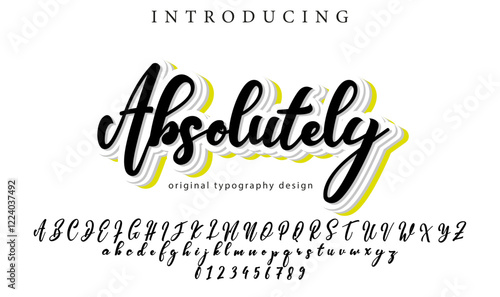 Absolutely Font Stylish brush painted an uppercase vector letters, alphabet, typeface