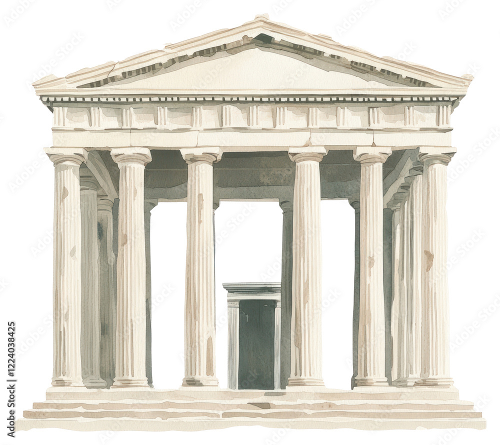 Obraz premium PNG An ancient Greek temple architecture parthenon building.