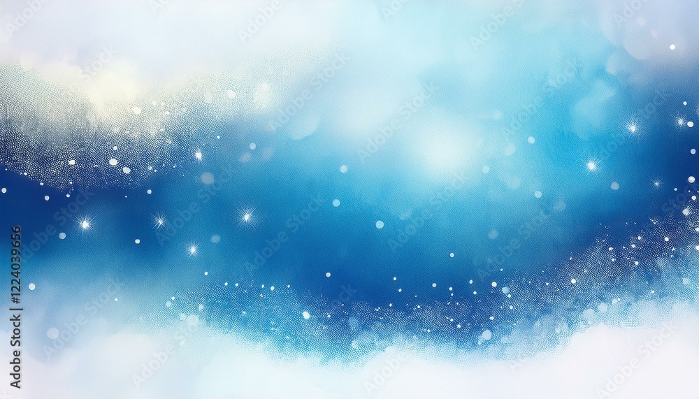 きらめく幻想的な壁紙、背景(青、水色、水彩画風イラスト) きらめく幻想的な壁紙、背景(青、水色、水彩画風イラスト)