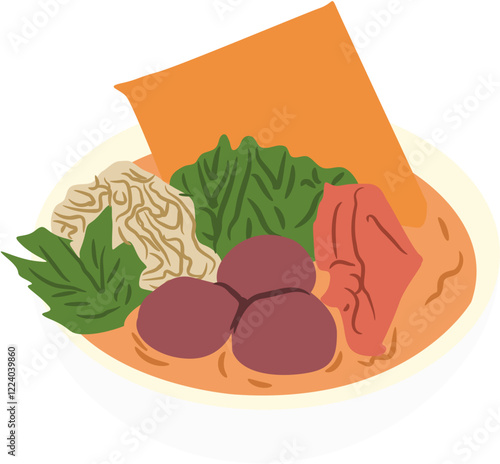 bakso Indonesian food Illustration