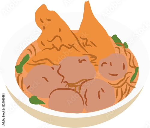 bakso Indonesian food Illustration