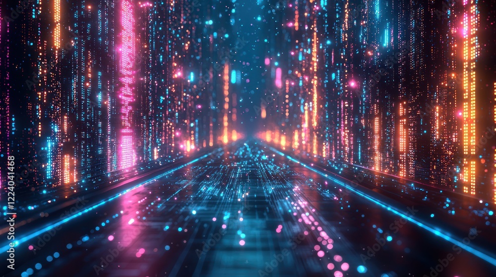 Neon Digital Highway: A Futuristic Data Stream Neon Digital Highway: A Futuristic Data Stream