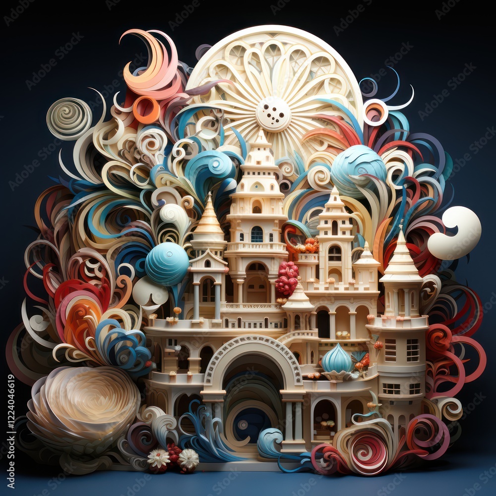A Fantasy Architecture in Motion By Generated AI A Fantasy Architecture in Motion By Generated AI