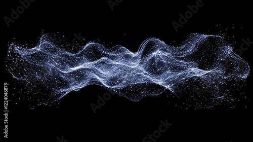 Wallpaper Mural Sparkling silver light particles in mid-motion, forming a galaxy-like effect on black. Torontodigital.ca