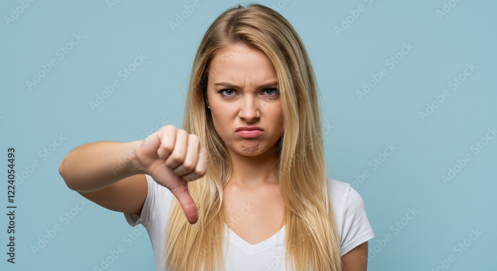 Fototapeta premium beautiful woman doing the thumbs down gesture