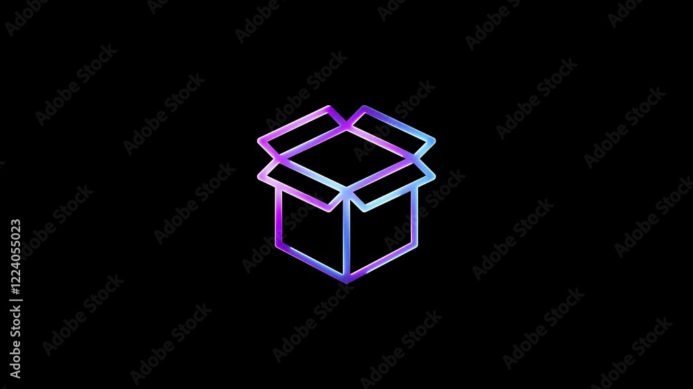 Glowing neon Gift box icon animation . surprise gift boxes icon animation . Glowing neon Gift box icon animation . surprise gift boxes icon animation .