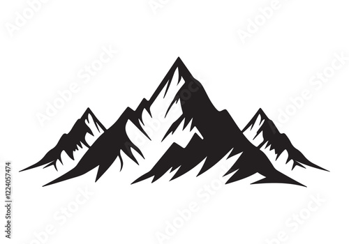 Hand drawn mountain range silhouette