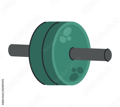 Ab Wheel Fitness Equipment Illustration