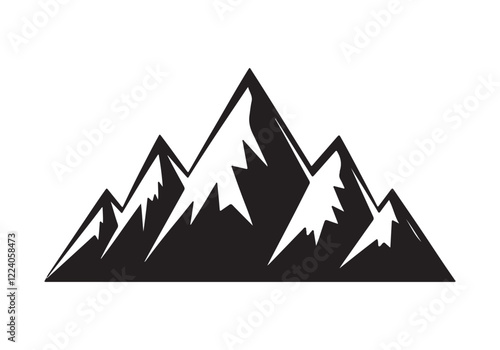 Hand drawn mountain range silhouette