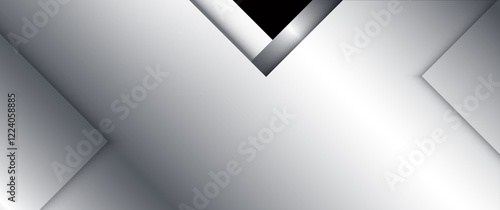 Vector abstract metallic shape, grey metal - steel, texture pattern, shiny and glossy on chrome color background. Illustration modern design, silver plate, technology concept for wallpaper background