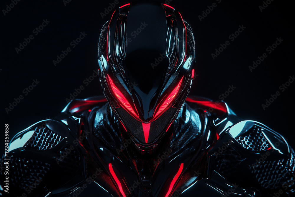 A sleek black futuristic robot radiating a fiery aura, combining advanced technology with a menacing, powerful presence. A sleek black futuristic robot radiating a fiery aura, combining advanced technology with a menacing, powerful presence.