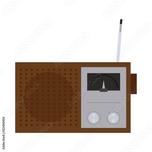 Portable vintage radio with antenna icon