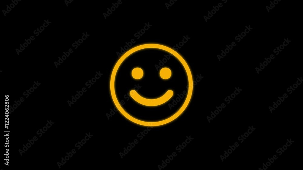 Happy And Smiley face icon animation isolated on black background. Happy smiley chat symbol.