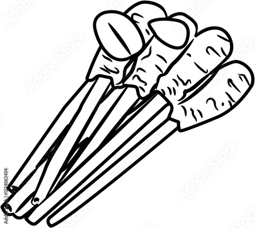 sate lilit Nusantara Cuisine coloring page