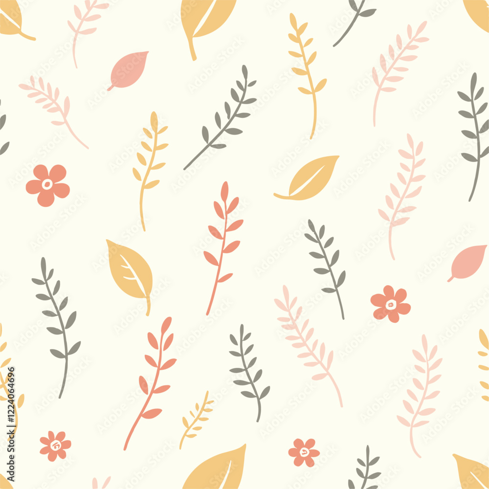 Whimsical Botanical Tapestry: A Delicate Dance of Nature's Elements Whimsical Botanical Tapestry: A Delicate Dance of Nature's Elements