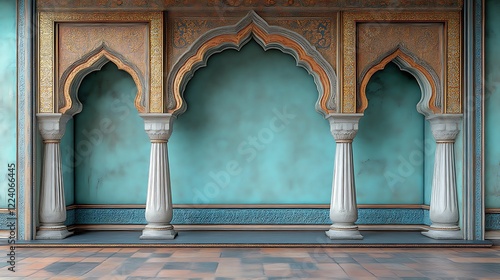 Elegant Architectural Design Featuring Three Ornate Arches