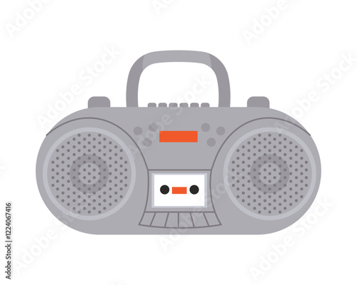 Retro boombox with cassette player illustration