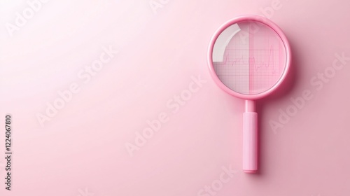 Wallpaper Mural A pink magnifying glass rests on a soft pink background, emphasizing clarity and focus in a minimalistic design. Torontodigital.ca