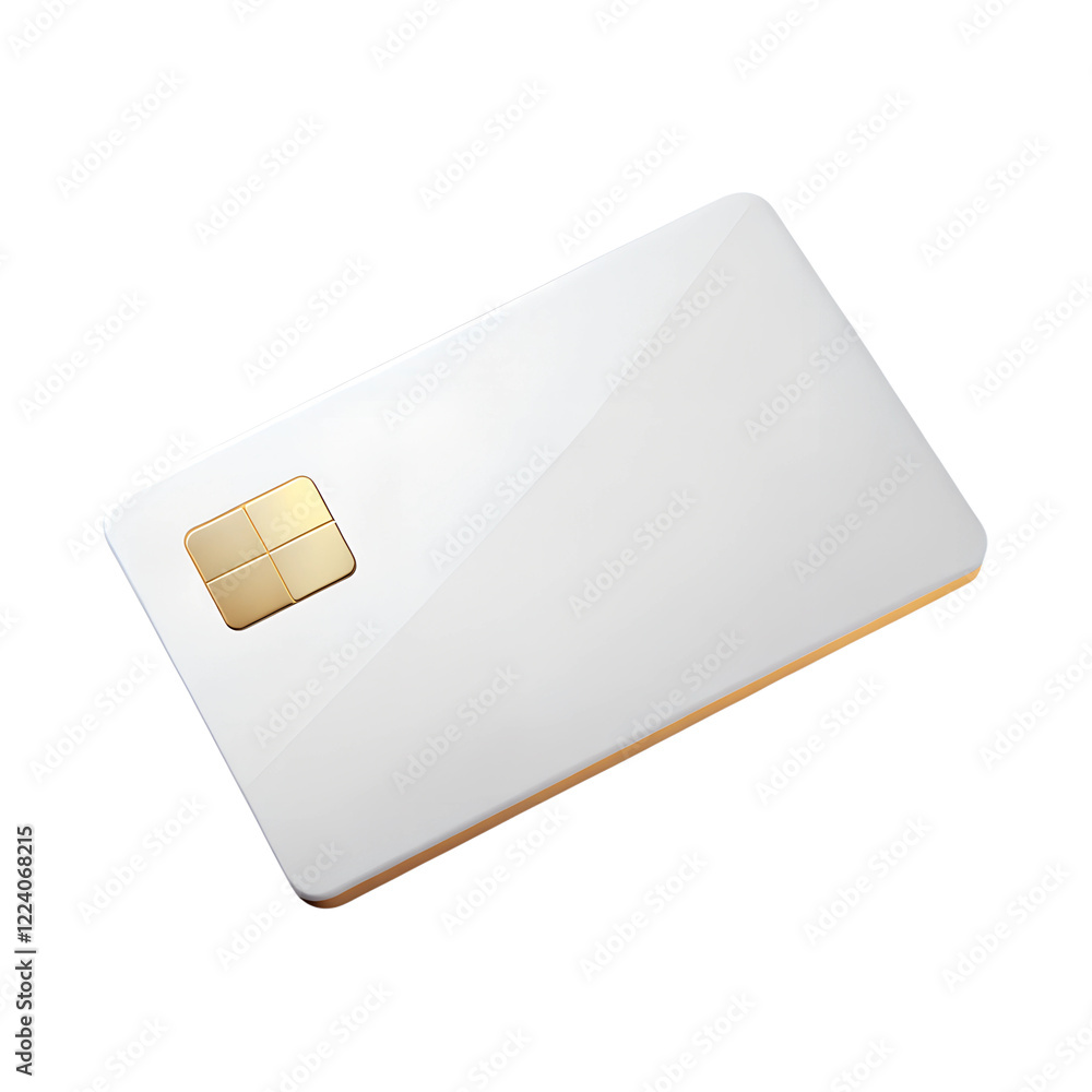 White credit card. 3d rendering isolated on white background. Cartoon plastic style icon White credit card. 3d rendering isolated on white background. Cartoon plastic style icon