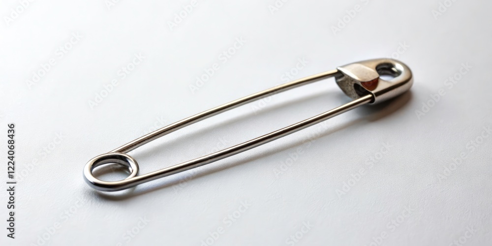 Safety Pin Isolated on White Background - Perfect for Tailoring, Crafting, and Sewing Projects, Versatile Fastener for Clothing and Accessories, Essential Tool for DIY Enthusiasts Safety Pin Isolated on White Background - Perfect for Tailoring, Crafting, and Sewing Projects, Versatile Fastener for Clothing and Accessories, Essential Tool for DIY Enthusiasts