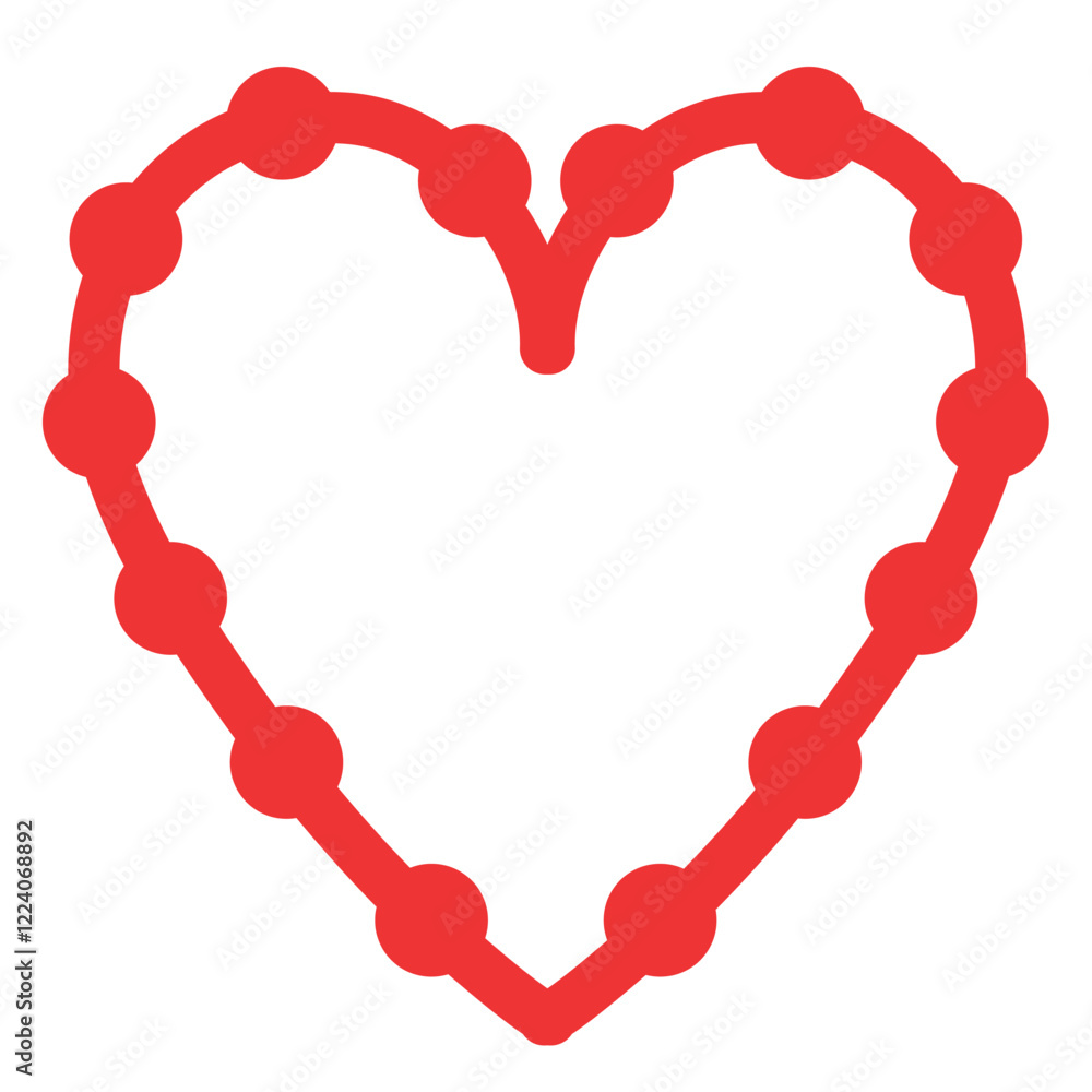 Fototapeta premium Beaded heart icon