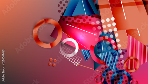 Abstract background geometric design with colorful gradients