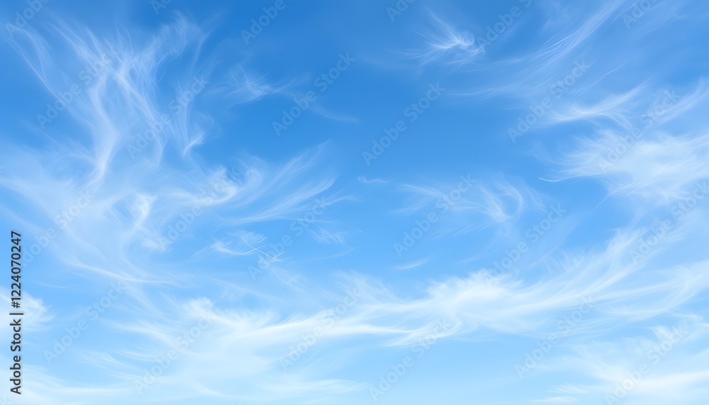 Stunning Blue Sky with Wispy Clouds Background Image Stunning Blue Sky with Wispy Clouds Background Image