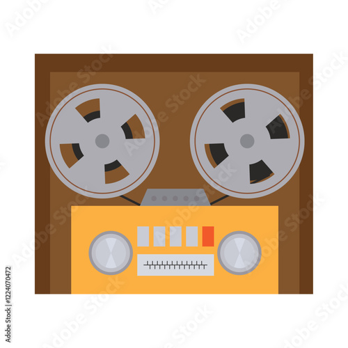 Reel audio player vintage icon