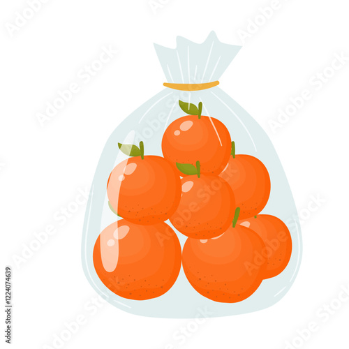 A Pack of Orange Fruits. Food Illustration
