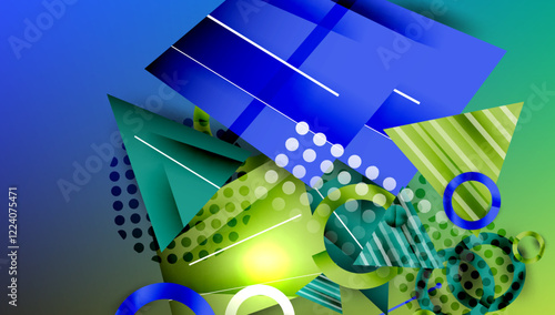 Abstract background geometric design with colorful gradients