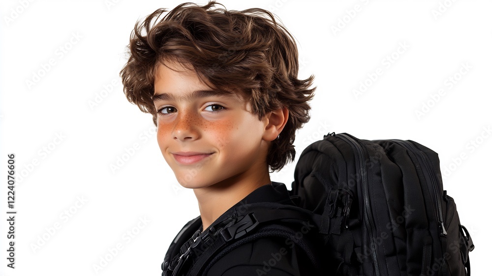 Portrait of a Smiling Teenager with Backpack Portrait of a Smiling Teenager with Backpack
