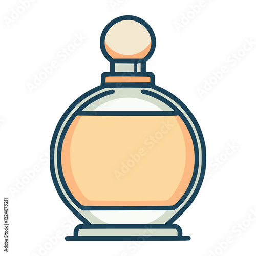 perfume bottle cologne spray flat color vector illustration template design
