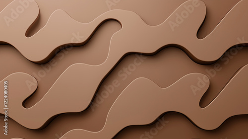 A rich brown abstract background featuring flowing, organic curves and subtle depth, creating a sense of movement and dimension.