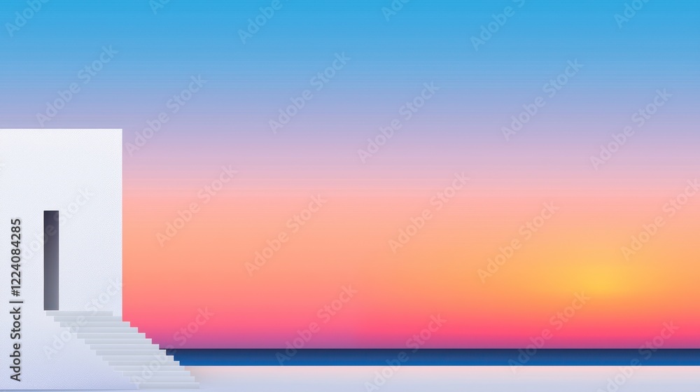 Fototapeta premium Minimalist Seascape at Sunset