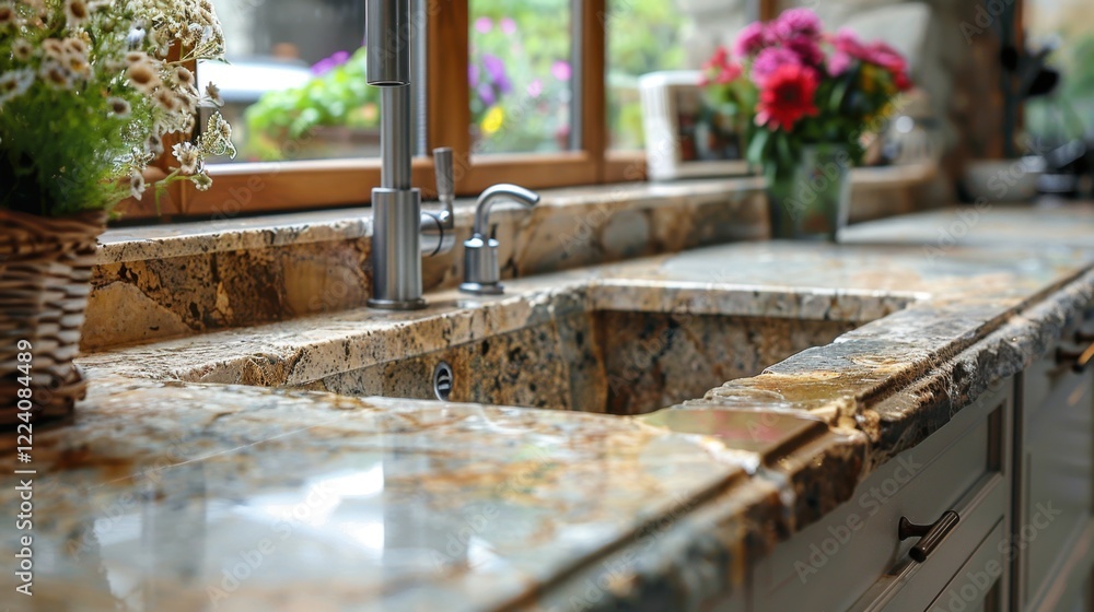 Granite Sink: A sleek, polished granite sink that combines strength and style, ideal for kitchens that require both durability and modern elegance.
