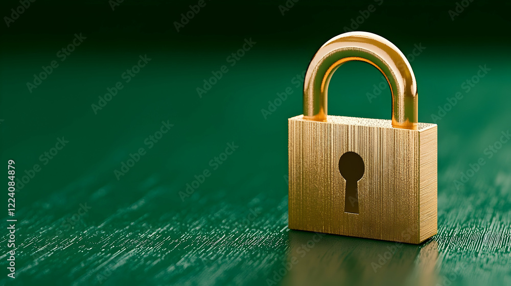 Fototapeta premium A digital padlock with cyber security technology on a blue background. Digital security, protection against cyber attack. Web security