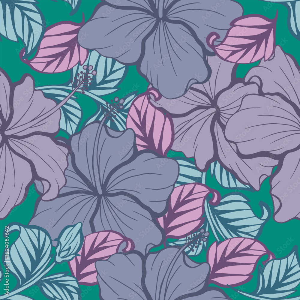 Hibicus flower pattern bold color Hibicus flower pattern bold color