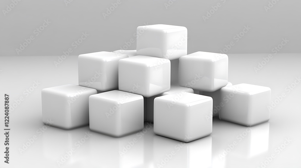 White Cubes Arranged In A Pyramid Structure White Cubes Arranged In A Pyramid Structure