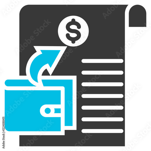 Expenditure Glyph Blue Grey Icon
