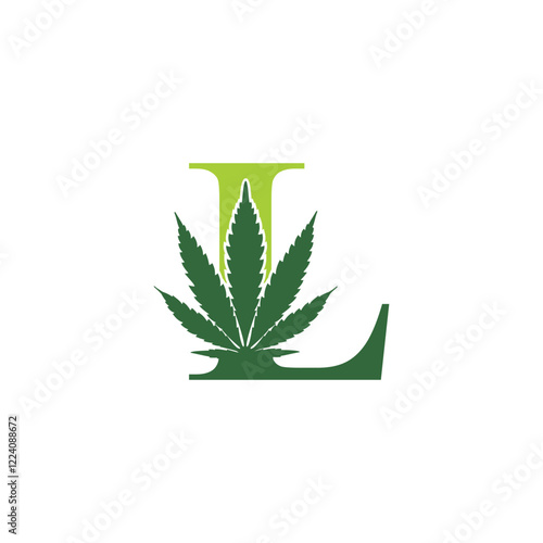 Letter L with Cannabis leaf