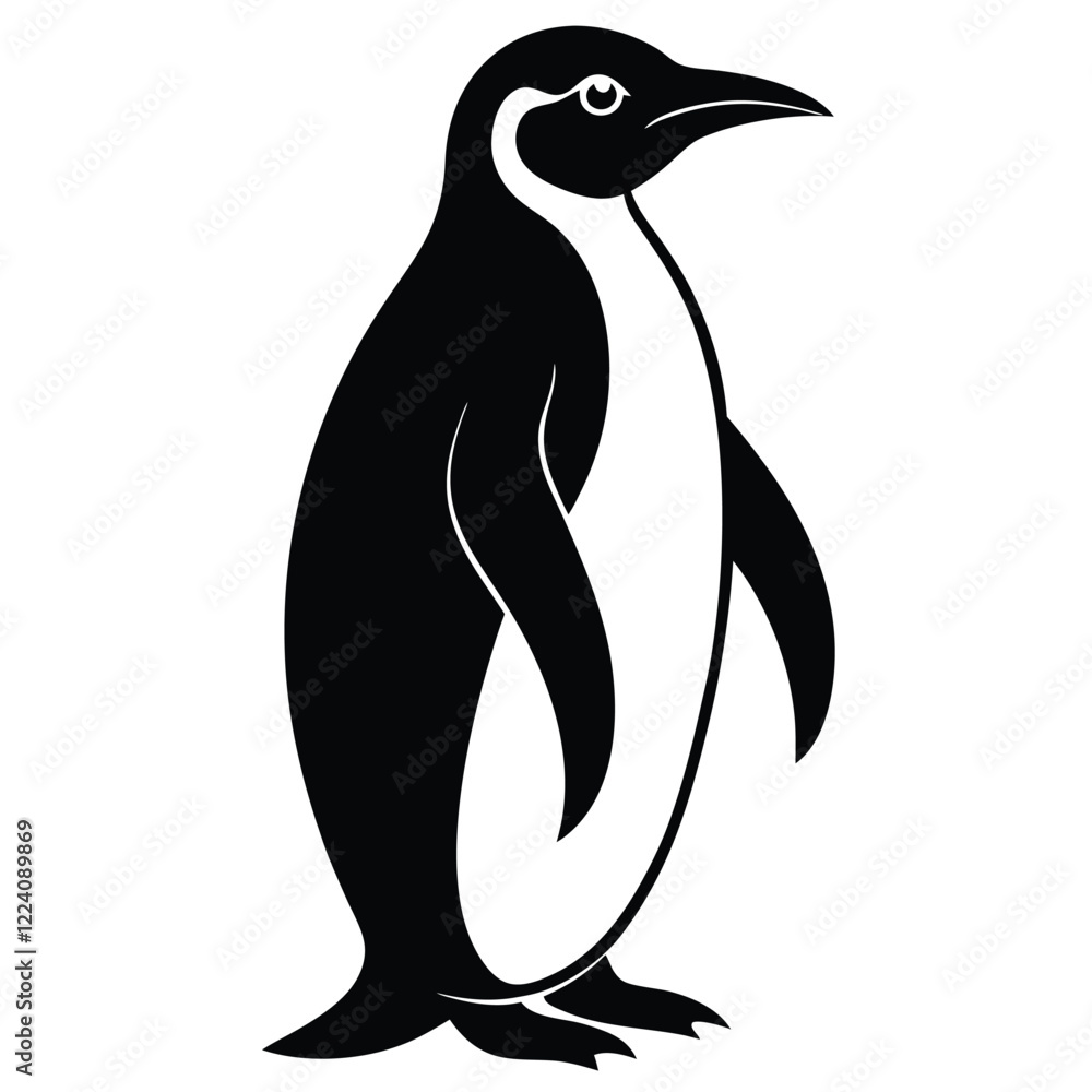 Obraz premium emperor penguin vector silhouette