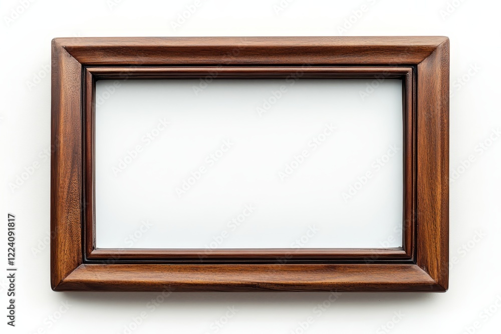 Empty dark brown wooden picture frame isolated on white background. Empty dark brown wooden picture frame isolated on white background.