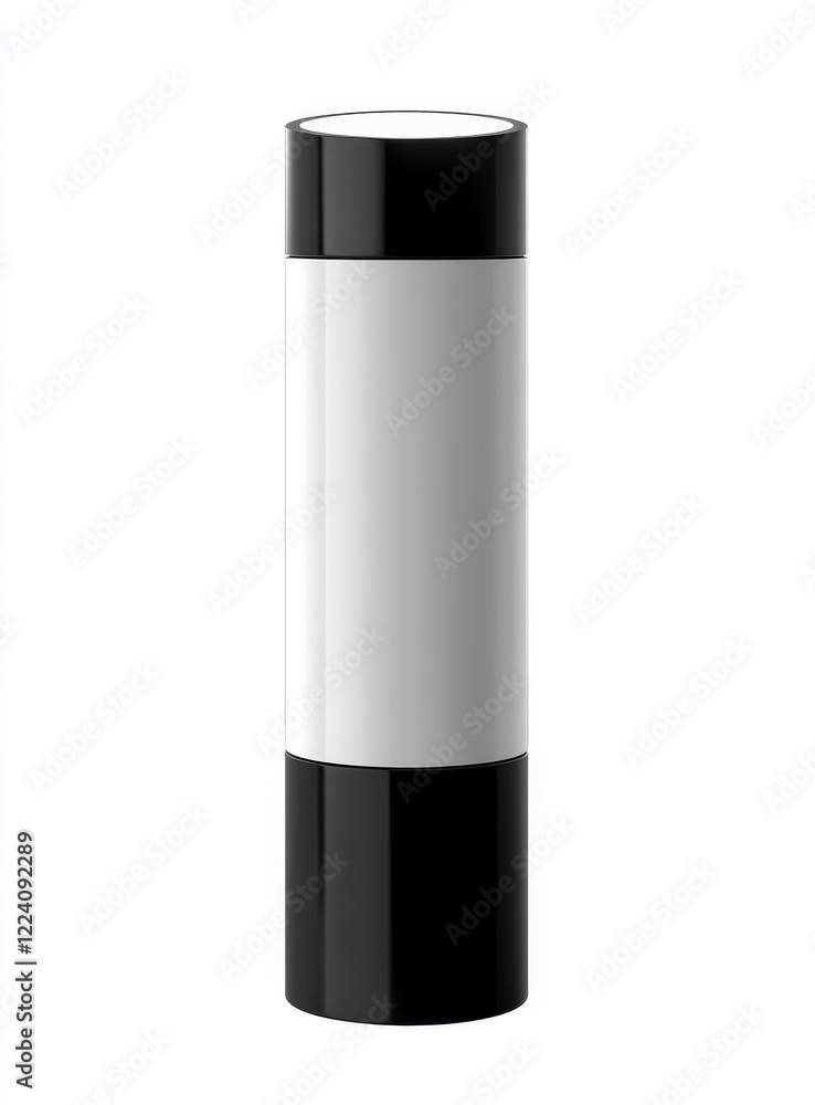 Cylindrical black and white container mockup. Cylindrical black and white container mockup.