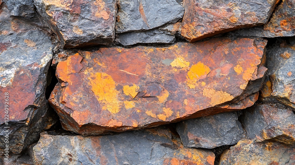 Rusty Orange And Gray Rocks Close Up Texture Rusty Orange And Gray Rocks Close Up Texture