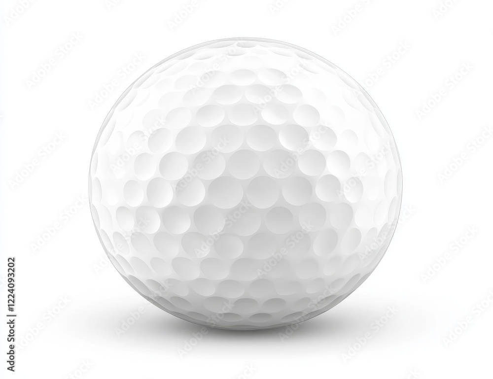 Close-up of a single white golf ball isolated on white background. Close-up of a single white golf ball isolated on white background.