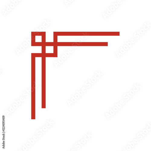 Chinese frame corner. Traditional Asian pattern. For decoration of banner, holiday card and Asian culture product. Vector illustration isolated on white background