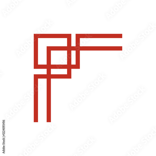 Chinese frame corner. Traditional Asian pattern. For decoration of banner, holiday card and Asian culture product. Vector illustration isolated on white background