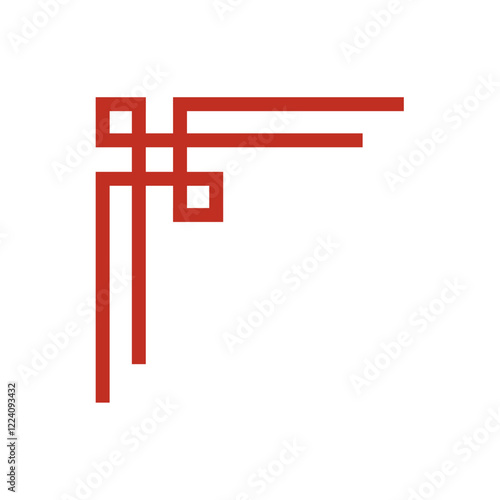 Chinese frame corner. Traditional Asian pattern. For decoration of banner, holiday card and Asian culture product. Vector illustration isolated on white background