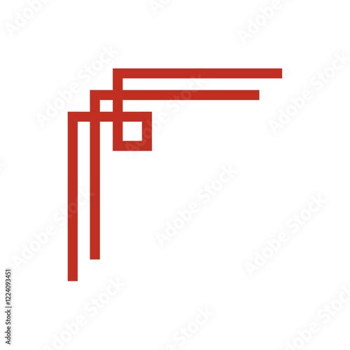 Chinese frame corner. Traditional Asian pattern. For decoration of banner, holiday card and Asian culture product. Vector illustration isolated on white background